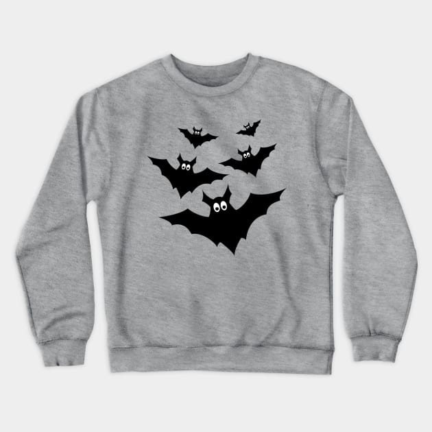 Cool cute black flying bats Halloween Crewneck Sweatshirt by PLdesign